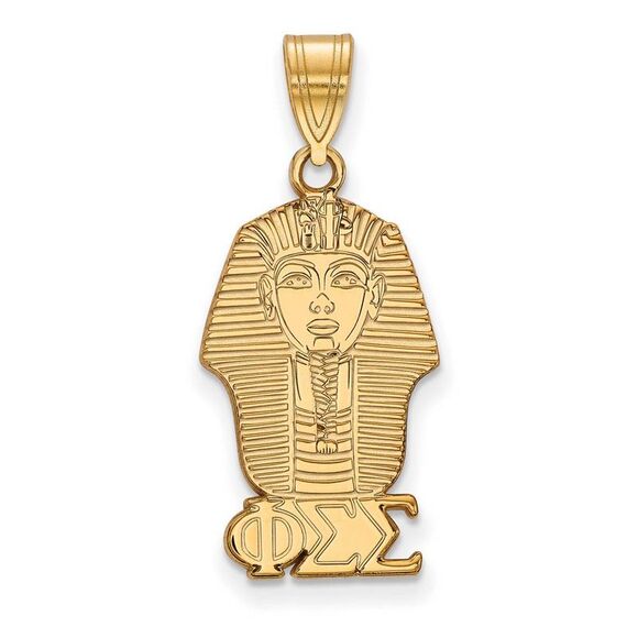 14K Plated Silver Phi Sigma Sigma Medium Pendant - Picture 1 of 3